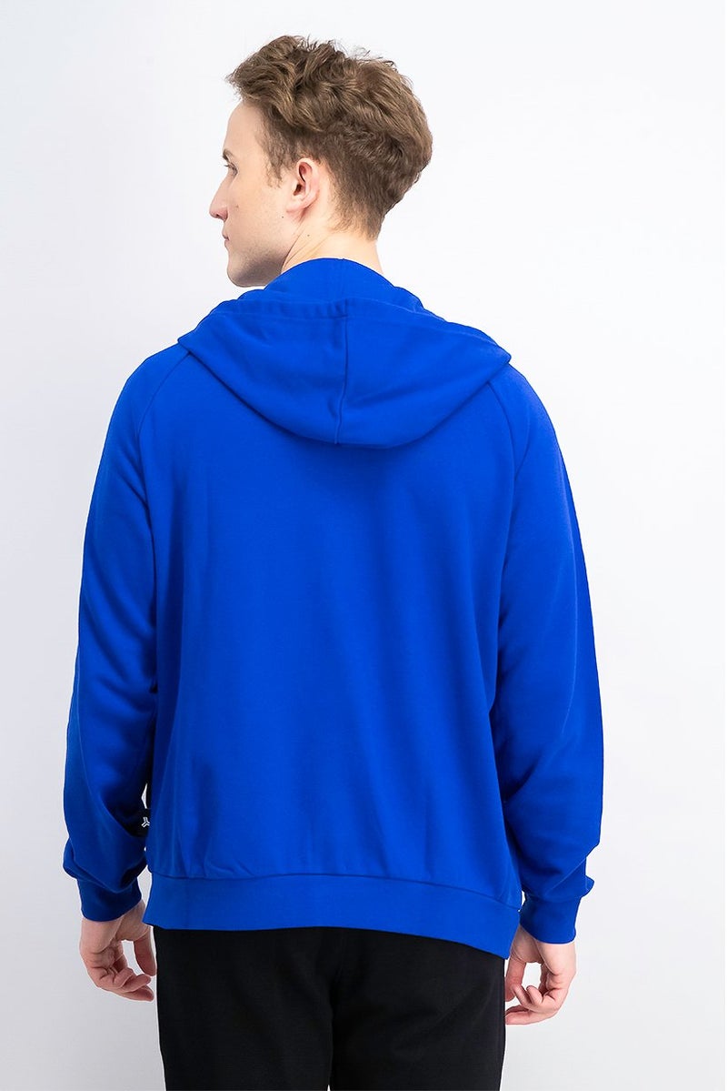 JOHN RICHMOND Men Sportswear Fit Full Zip Hooded Long Sleeves Brand Logo Sweatshirt, Blue - Image 2